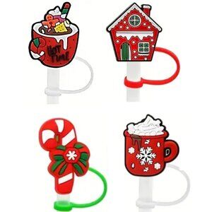 Straw Cover Cap/Topper for Stanley Cup Sweet Holiday Delights Special (4 PCS)